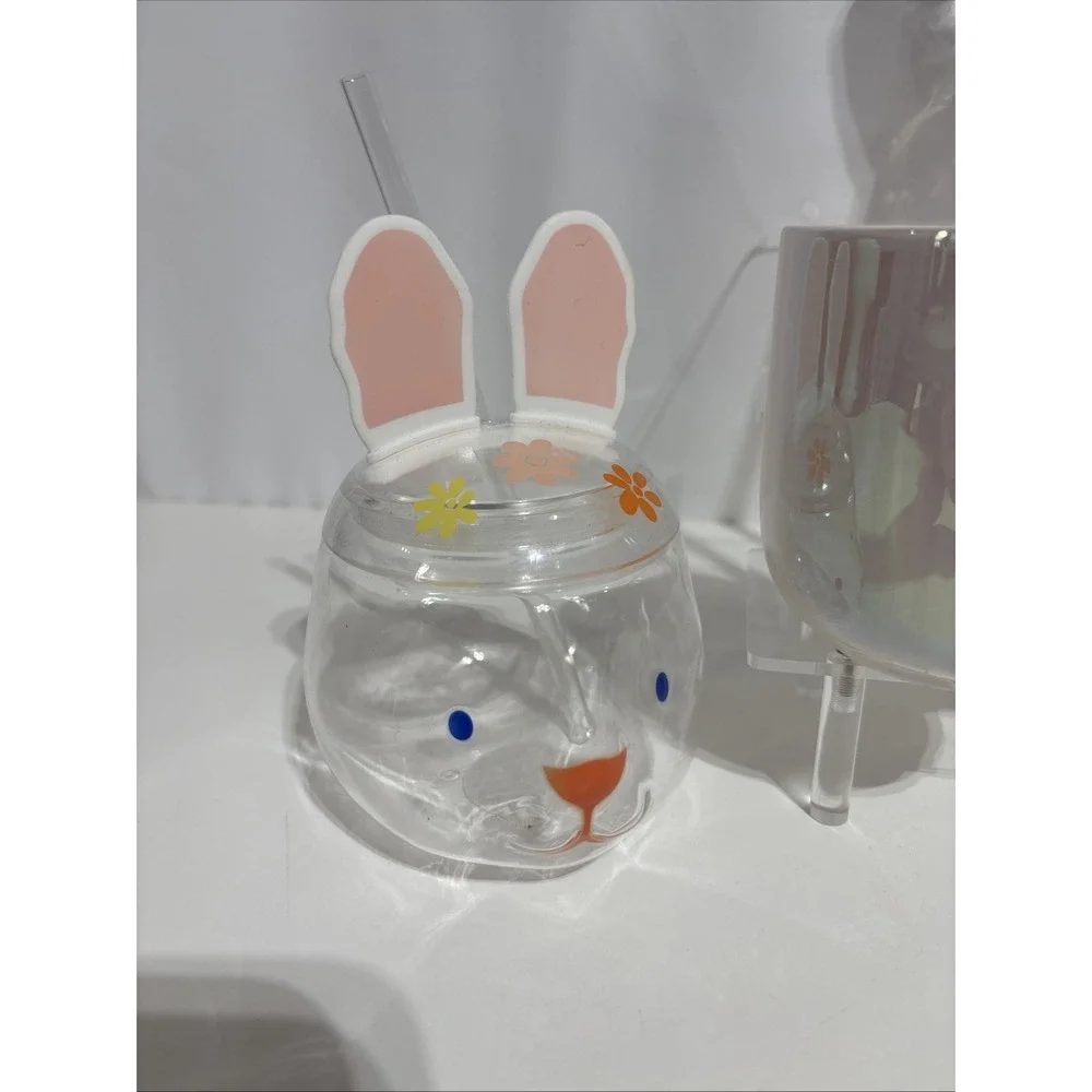 New Target Spritz Easter Lot Iridescent Pearl Bunny mug Figurine Glass Bunny Cup